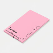 Post-it® Nom personnalisé Pink Scribble Pad (Incliné)