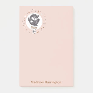 Post-it® Nom personnalisé Poissons de signes zodiaques