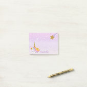 Post-it® Nom personnalisé Purple Sparkle Parties scintillan (Sur un bureau)