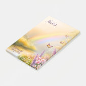 Post-it® Nom personnalisé Rainbow Butterfly Nature Bloc-not (Incliné)