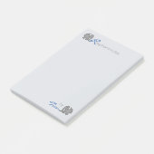 Post-it® Nom personnalisé "RElephant Notes" Gris et Bleu (Incliné)
