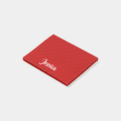 Post-it® Nom personnalisé rouge diagonale plastique texturé (Incliné)