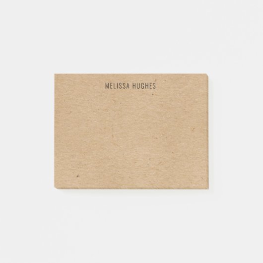 Post-it® Nom personnalisé Rustic Kraft Boho Chic (Devant)