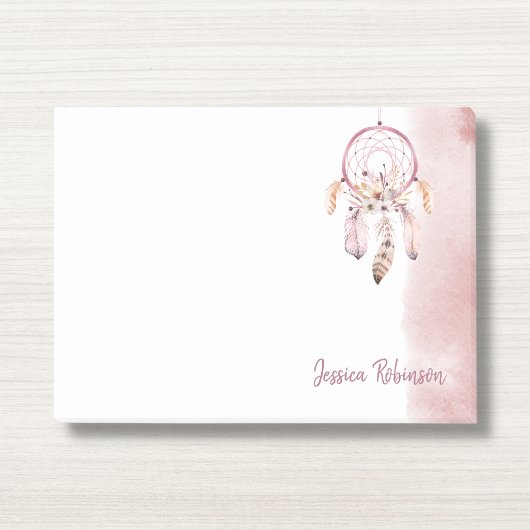 Post-it® Nom personnalisé Script Boho Dream Catcher Aquarel