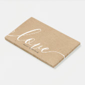Post-it® Nom personnalisé Script Kraft rustique Amour (Incliné)
