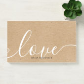 Post-it® Nom personnalisé Script Kraft rustique Amour (Bureau)