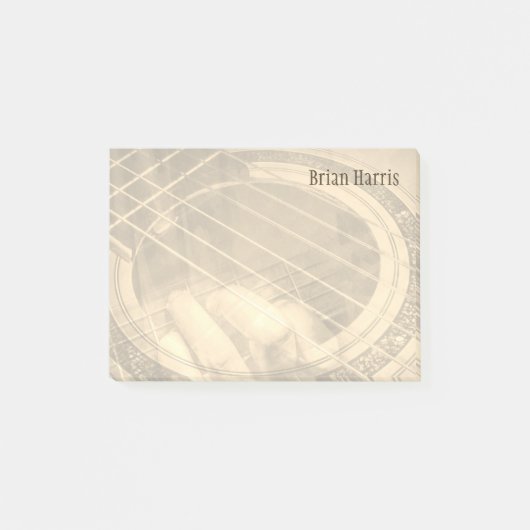 Post-it® Nom personnalisé sepia acoustique guitare fingered (Devant)