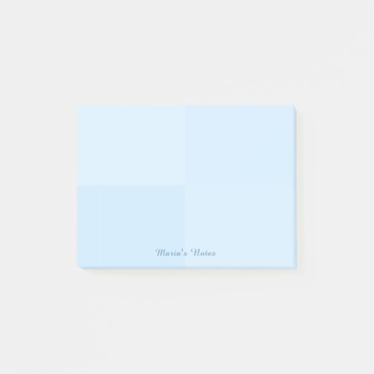 Post-it® Nom personnalisé Simple Carré bleu moderne (Devant)