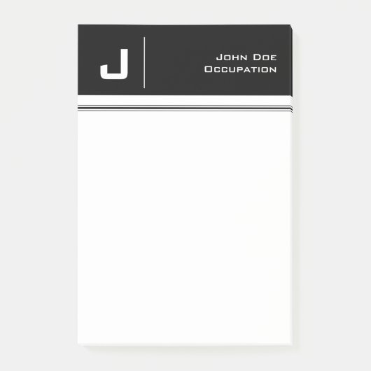 Post-it® Nom personnalisé Simple Nettoyer Simple Minimalist (Devant)