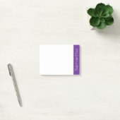 Post-it® Nom personnalisé simple violet et blanc (Bureau)