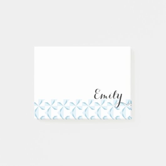 Post-it® Nom personnalisé Sky Blue Pinwheel (Devant)