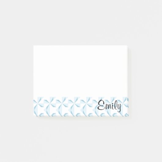 Post-it® Nom personnalisé Sky Blue Pinwheel (Devant)