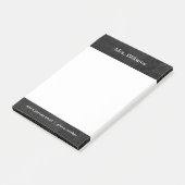 Post-it® Nom personnalisé sur bois noir (Incliné)