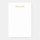 Post-it® Nom propre Créatif Tendance Couleur Or Script (Devant)
