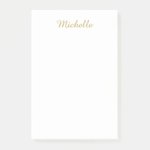 Post-it® Nom propre Créatif Tendance Couleur Or Script