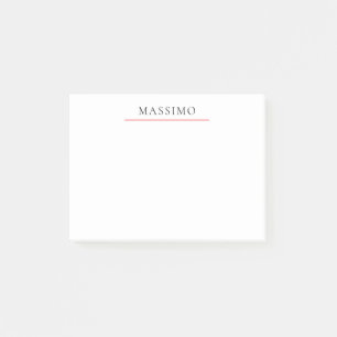 Post-it® Nom propre Décoratif Chic Simple Noir Blanc