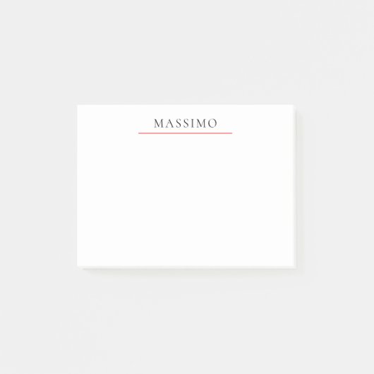 Post-it® Nom propre Décoratif Chic Simple Noir Blanc (Devant)