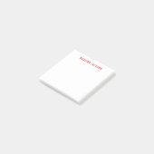 Post-it® Nom propre décoration chic simple rouge blanc (Incliné)