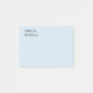 Post-it® Nom propre Moderne Minimaliste Professionnel Bleu 