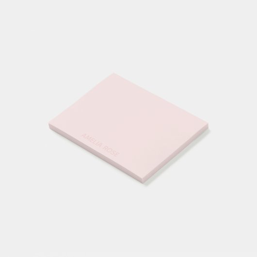 Post-it® Nom rose subtil sur rose pâle (Incliné)