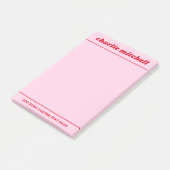 Post-it® Nom rouge rose (Incliné)