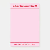 Post-it® Nom rouge rose (Devant)