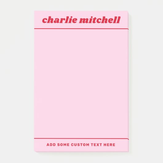 Post-it® Nom rouge rose (Devant)