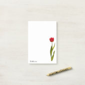 Post-it® Nom - Tall Red Tulip Spring Photographie florale (Sur un bureau)
