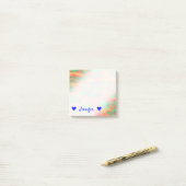 Post-it® Nom + Vert, rouge Aquarelle-Comme le motif (Sur un bureau)