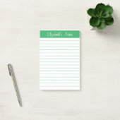 Post-it® Nom vert simple et élégant Linked Personnalisé (Bureau)