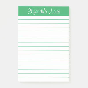 Post-it® Nom vert simple et élégant Linked Personnalisé