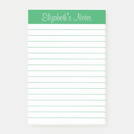 Post-it® Nom vert simple et élégant Linked Personnalisé (Devant)
