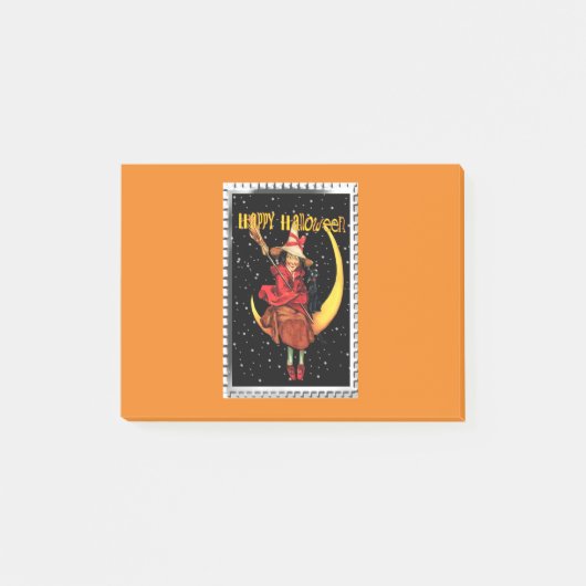 Post-it® Nostalgale Halloween Bonne sorcière et son chat (Devant)