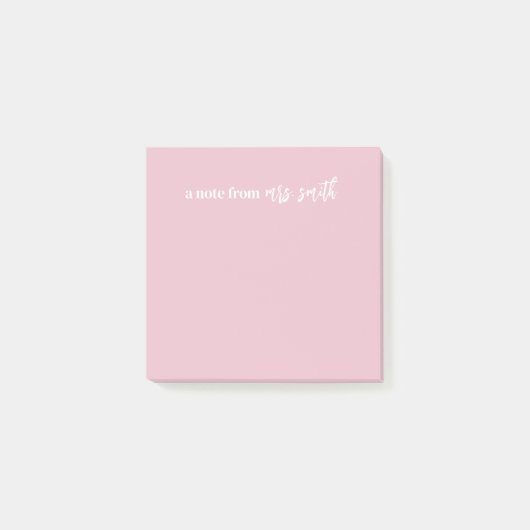 Post-it® Note à coller rose personnalisable (Devant)