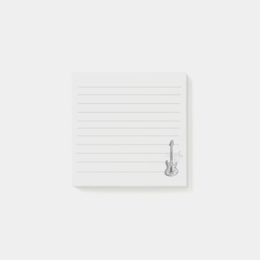 Post-it® Note adhésive Guitare Argentée (Devant)