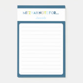 Post-it® Note Blue Mitzvah : Bloc de 4x6 Post-it (Devant)