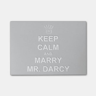 Post It Note Card - Keep Calm and Marry Mr Darcy