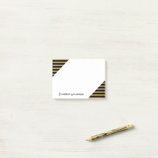 Post-it® Note collante moderne de bureau de monogramme de (Sur un bureau)