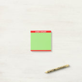 Post-it® Note de calligraphie modifiable rouge et vert (Sur un bureau)
