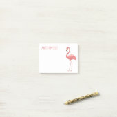 Post-it® Note de Flamant rose rose de (Sur un bureau)
