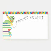 Post-it® Note de l'enseignant avec un ver de livre (Devant)