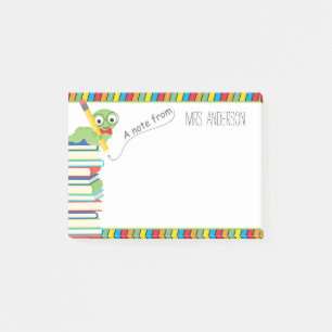 Post-it® Note de l'enseignant avec un ver de livre