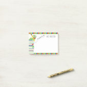 Post-it® Note de l'enseignant avec un ver de livre (Sur un bureau)