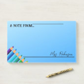 Post-it® Note de l'enseignant | Bloc-notes Boho Rainbow Pen (Sur un bureau)