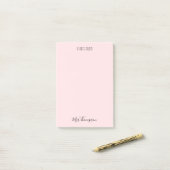 Post-it® Note De L'Enseignant Blush Pink Nom Publier Des No (Sur un bureau)