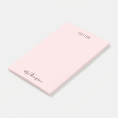Post-it® Note De L'Enseignant Blush Pink Nom Publier Des No (Incliné)