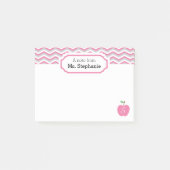 Post-it® Note de l'enseignant Monogramme de pomme rose mign (Devant)