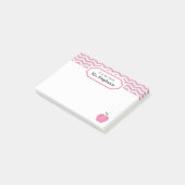 Post-it® Note de l'enseignant Monogramme de pomme rose mign (Incliné)