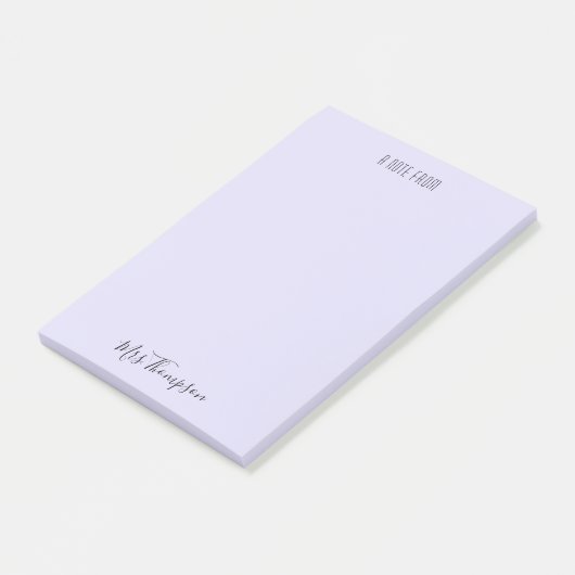Post-it® Note De L'Enseignant Purple Name Post It Notes (Incliné)