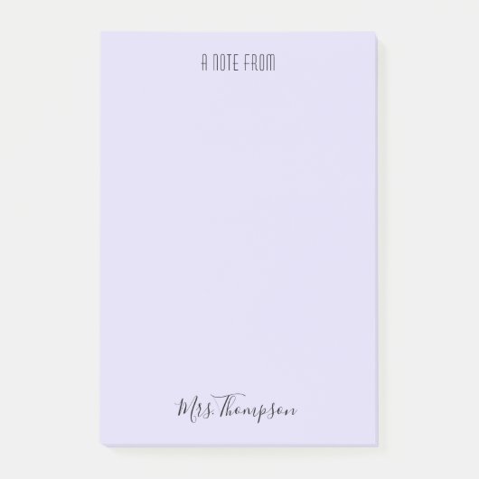 Post-it® Note De L'Enseignant Purple Name Post It Notes (Devant)